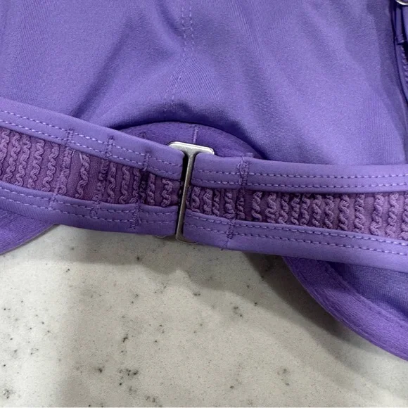 NWT Old Navy Ribbed Textured Lavender Bikini Top Underwire Adjustable Straps - Picture 6 of 11